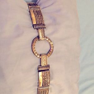 Chico’s stretch black belt w/silver accents